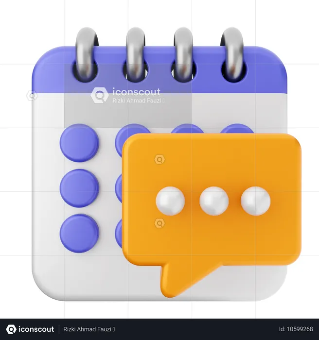 Chat Calendar  3D Icon