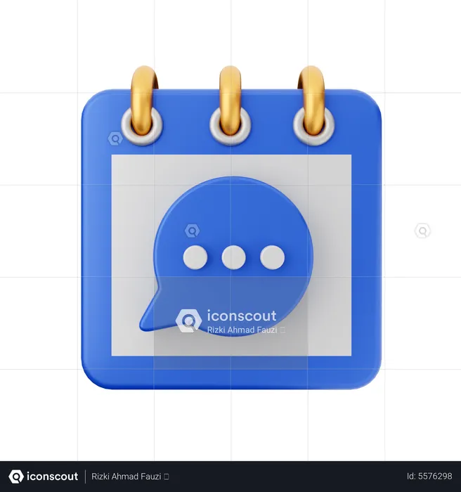 Chat Calendar  3D Icon