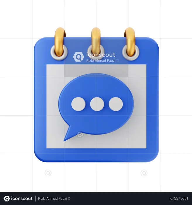 Chat Calendar  3D Icon