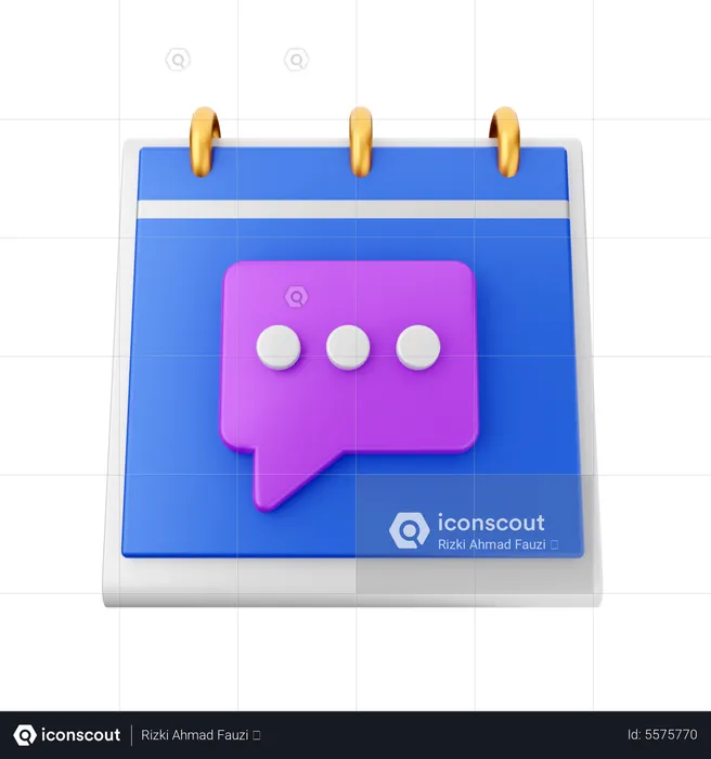 Chat Calendar  3D Icon