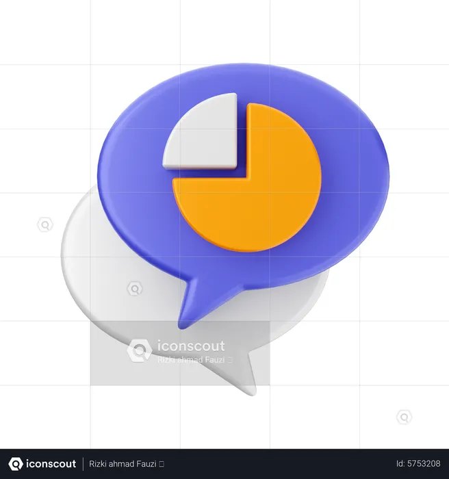 Chat Chart  3D Icon