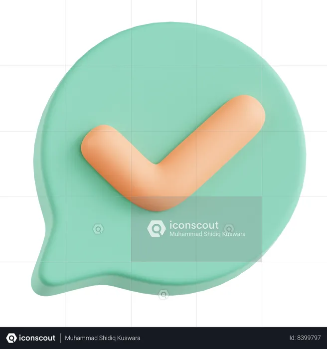 Chat Check  3D Icon