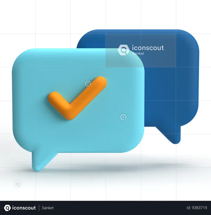 Chat Check  3D Icon