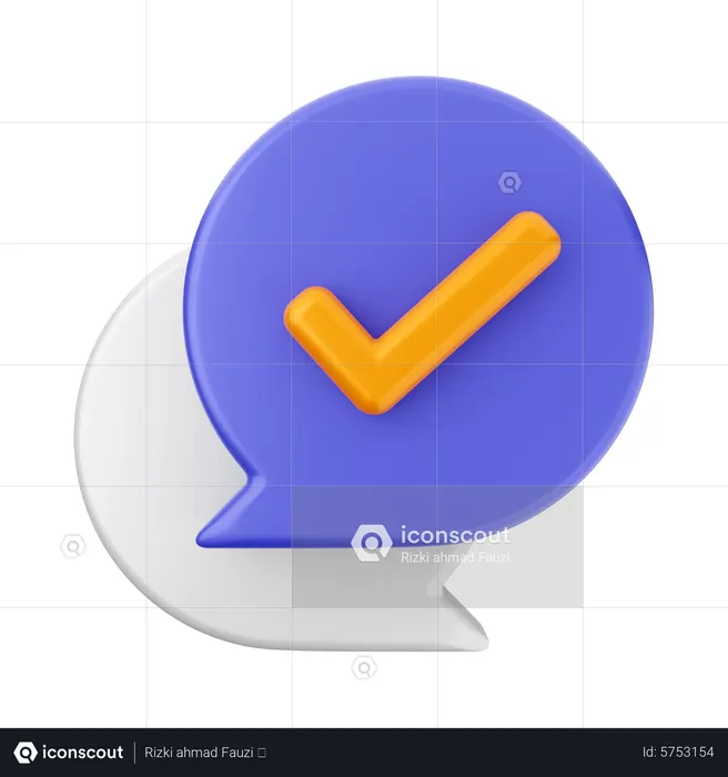 Chat Check  3D Icon