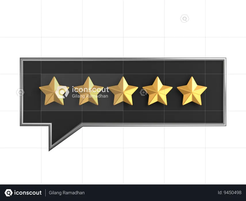 Classificação de cinco estrelas do bate-papo  3D Icon