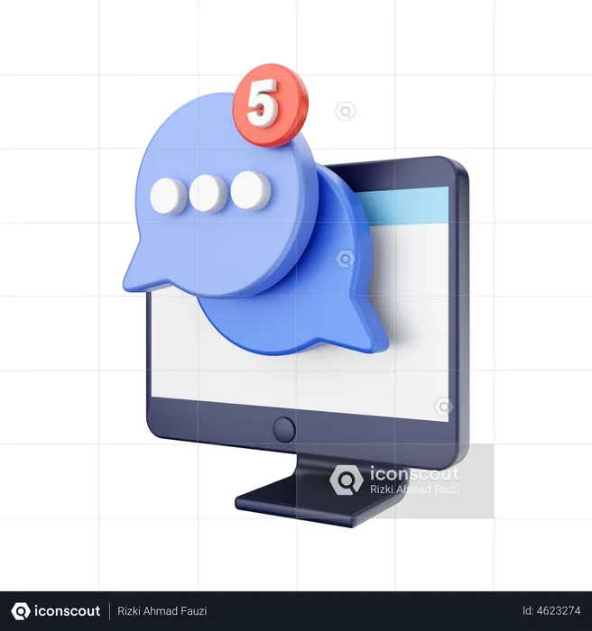 Bate-papo no computador  3D Illustration