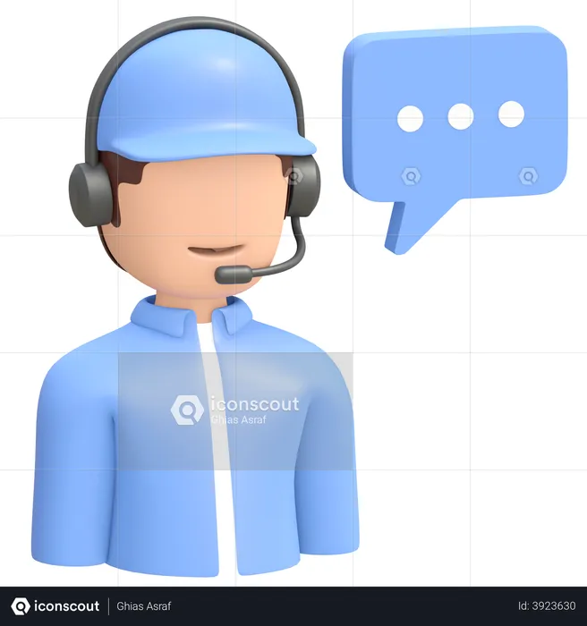 Chat de atención al cliente  3D Illustration