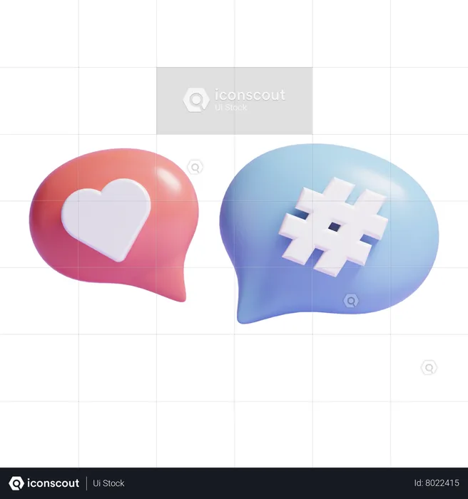 Chat de redes sociales  3D Icon