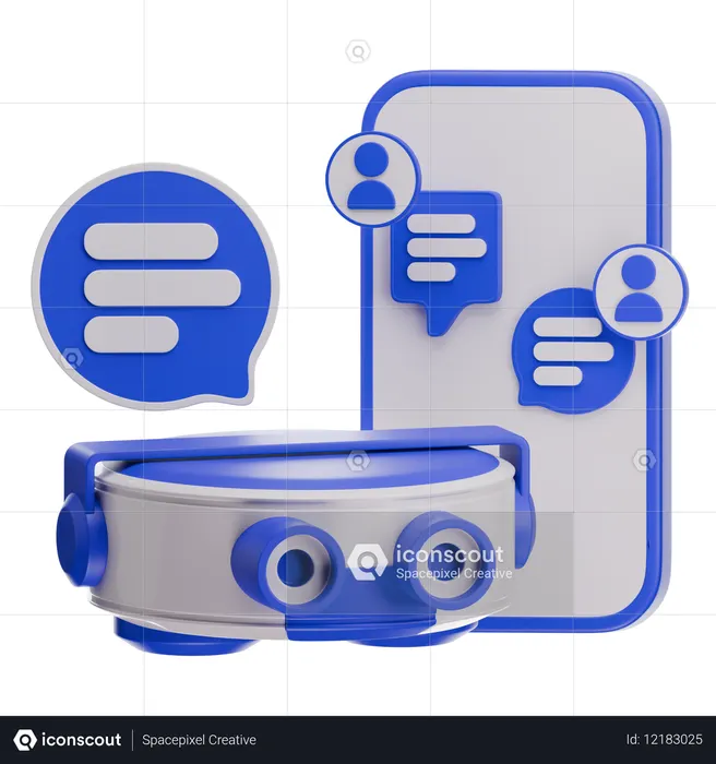 Chat de robots  3D Icon