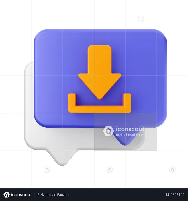 Chat download  3D Icon