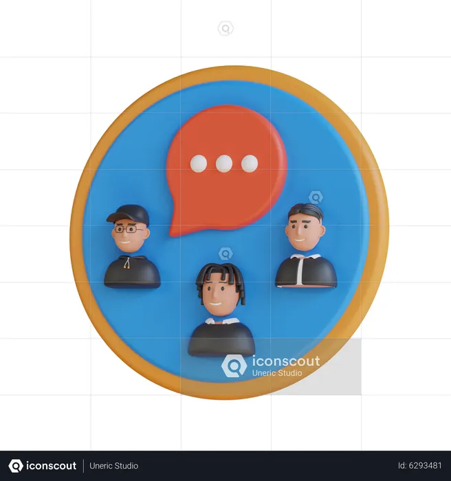 Conversa em grupo  3D Icon