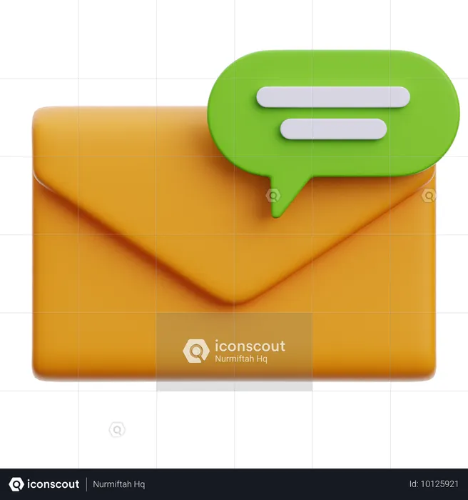 Chat Email  3D Icon