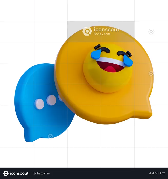 Chat Emoticon Laugh  3D Illustration