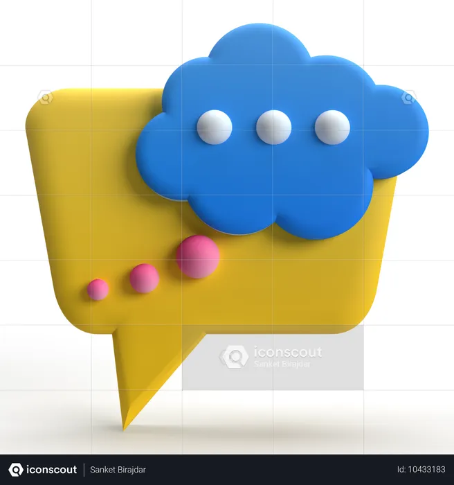 Chat en la nube  3D Icon