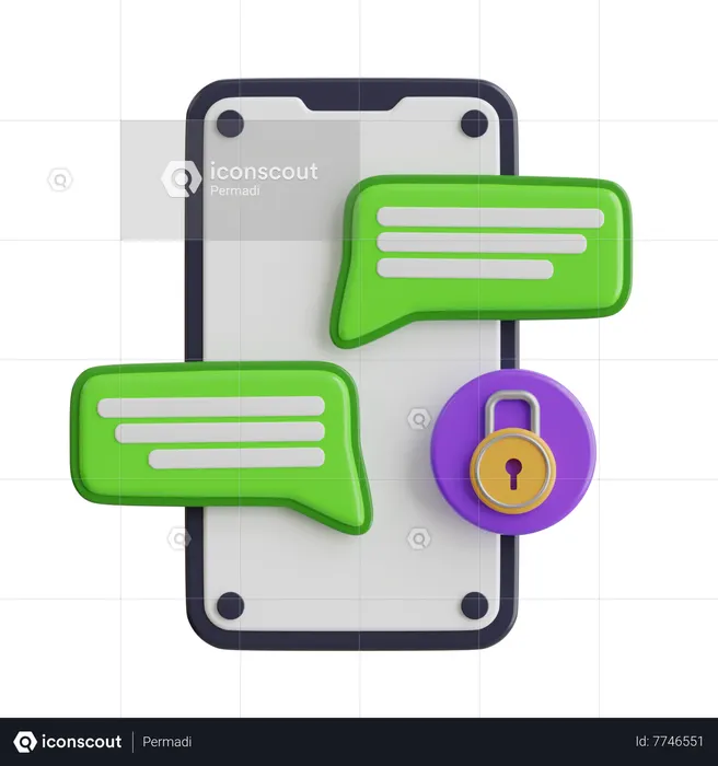 Chat Encryption  3D Icon