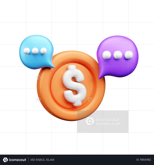 Discussion financière  3D Icon