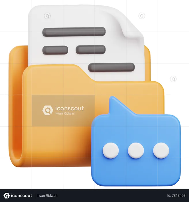 Chat Folder  3D Icon