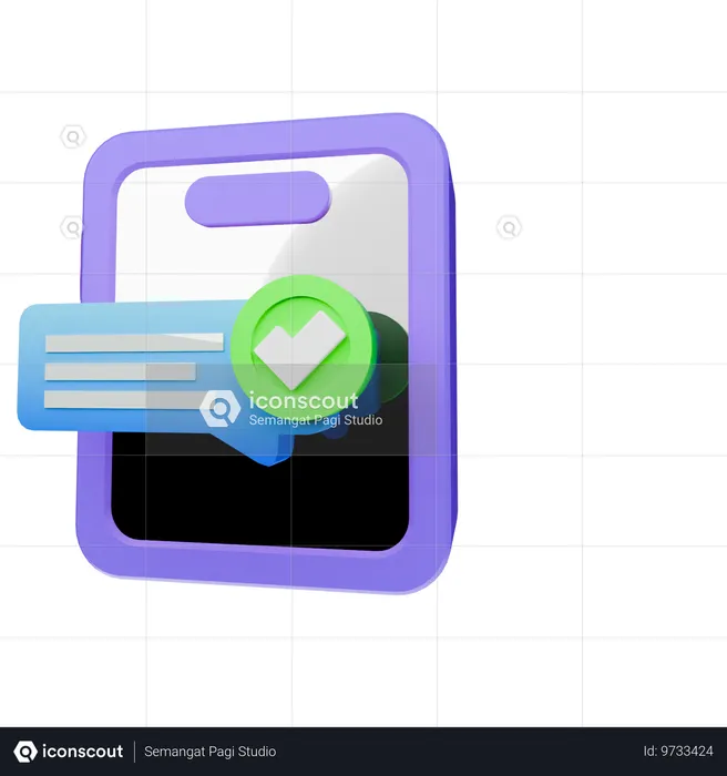 Chat genehmigen  3D Icon