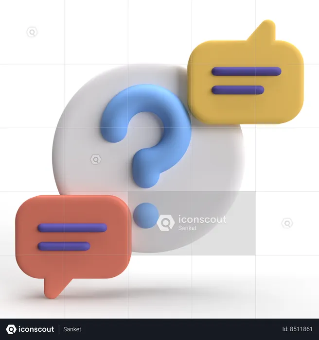 Chat Help  3D Icon