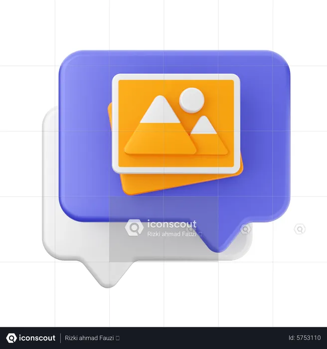 Chat Image  3D Icon