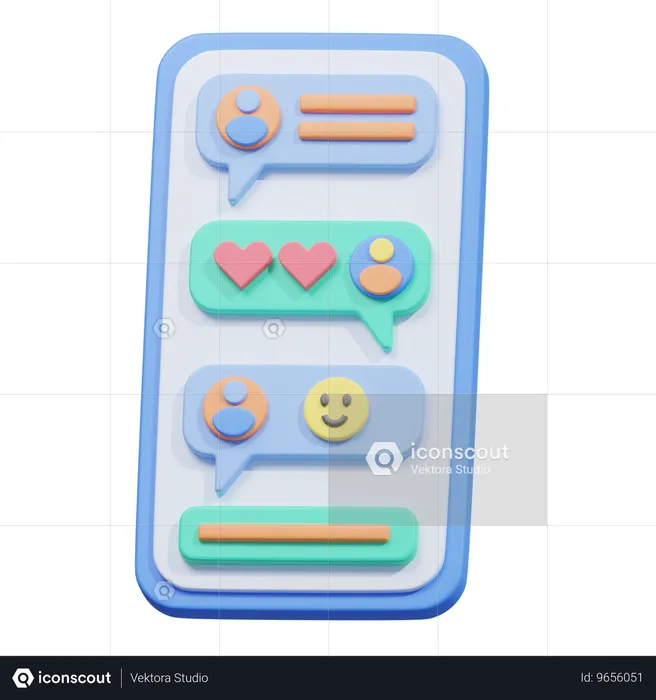 Chat Interface  3D Icon