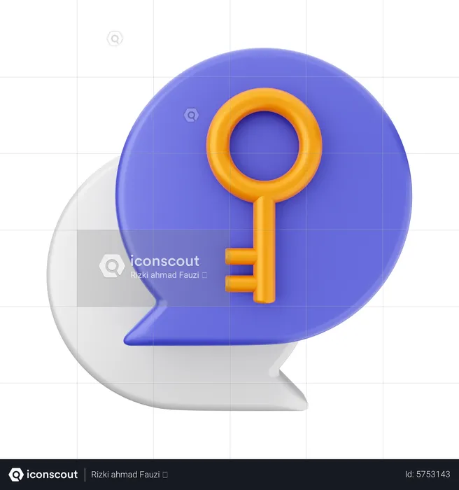 Chat Key  3D Icon