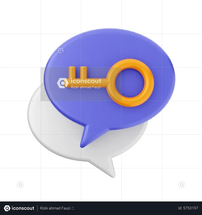 Chat key  3D Icon
