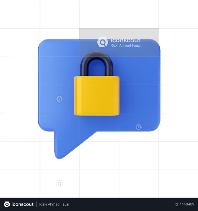 Chat Lock  3D Illustration
