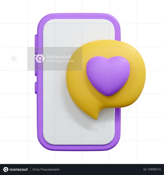 Chat love  3D Icon