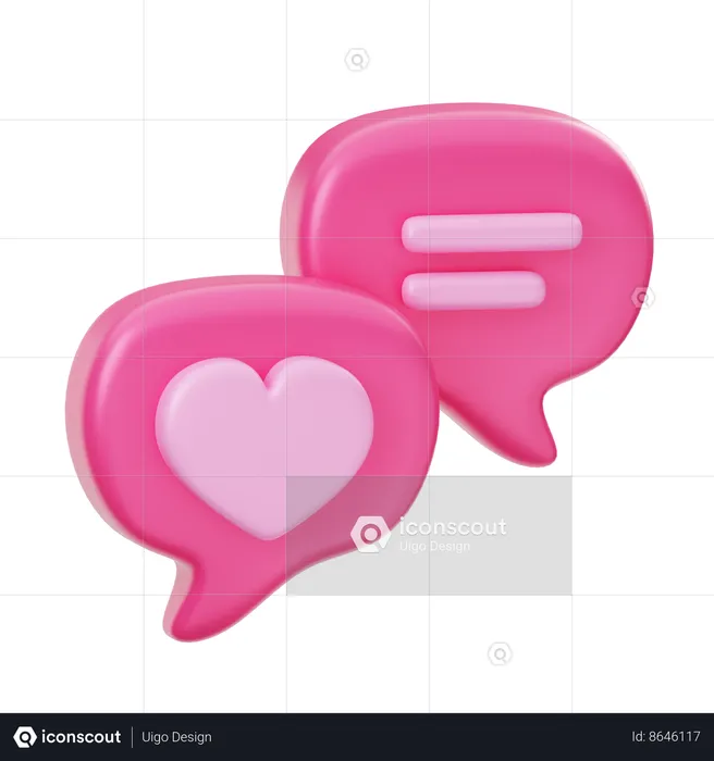 Chat Love  3D Icon