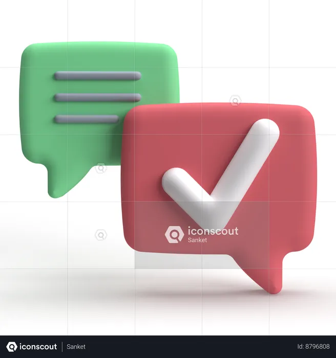 Marca de verificación de chat  3D Icon