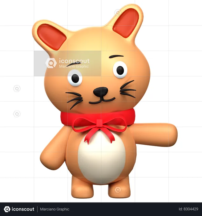 Chat mignon  3D Icon