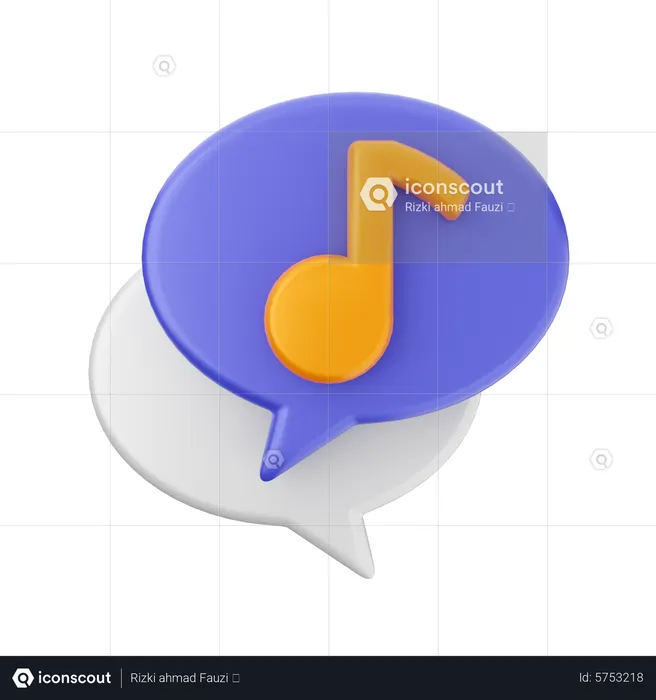 Chat music  3D Icon