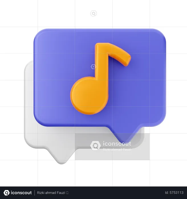 Chat music  3D Icon