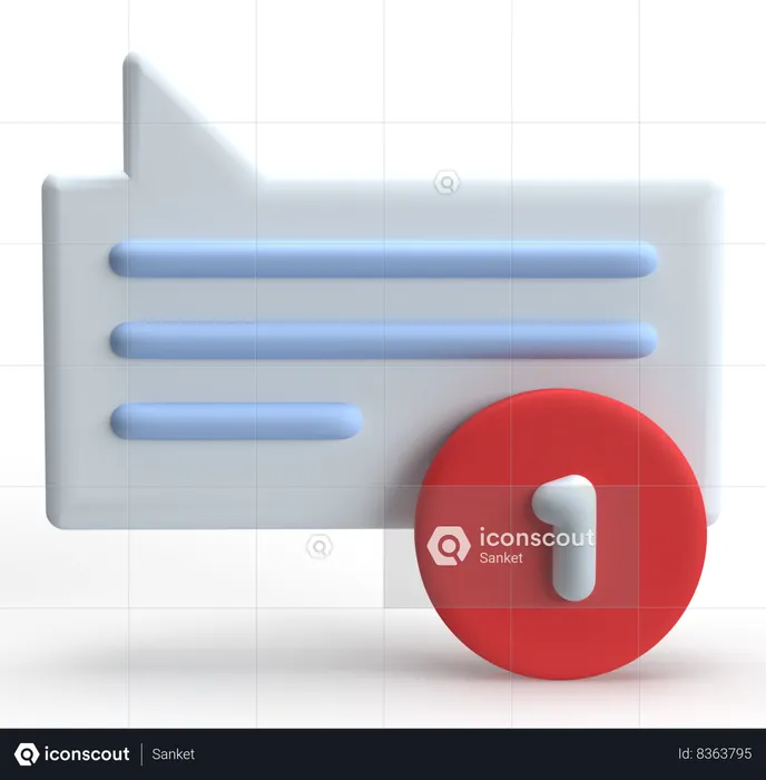 Notification de discussion  3D Icon