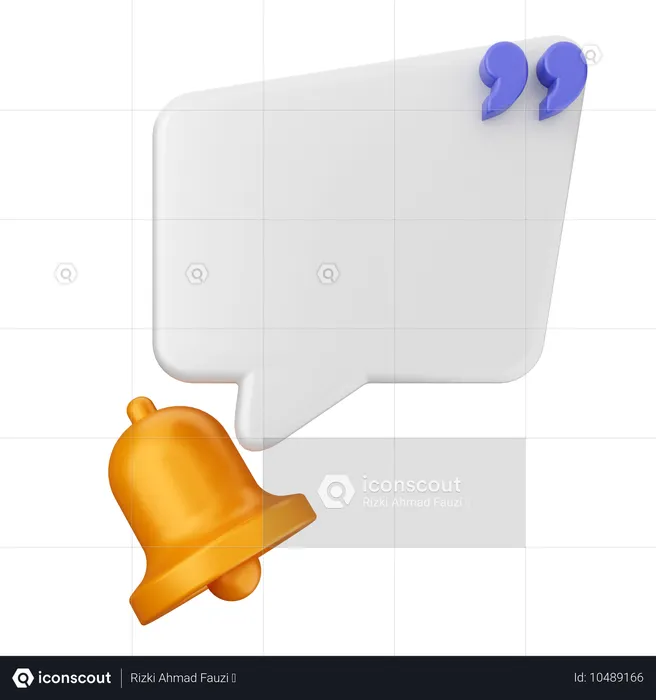 Chat Notification Bell  3D Icon