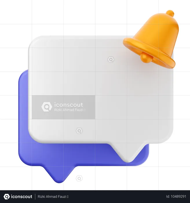 Chat Notification Bell  3D Icon