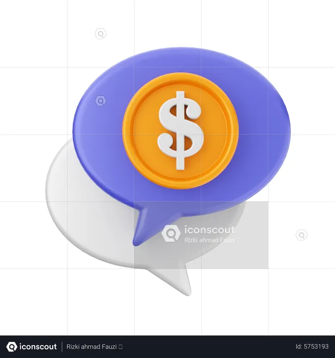 Chat payment  3D Icon