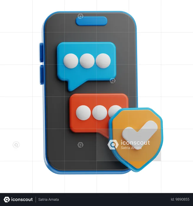 Chat Protection  3D Icon