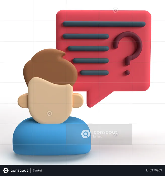 Chat Question Mark  3D Icon