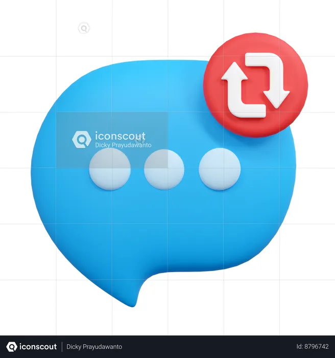 Chat restore  3D Icon