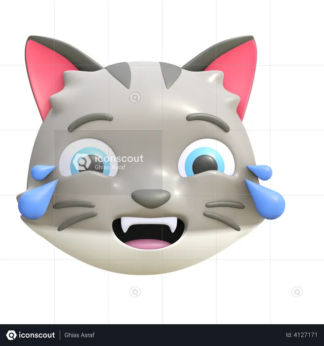 Chat qui rit Emoji 3D Emoji