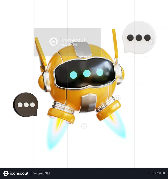 Chat de robots  3D Illustration