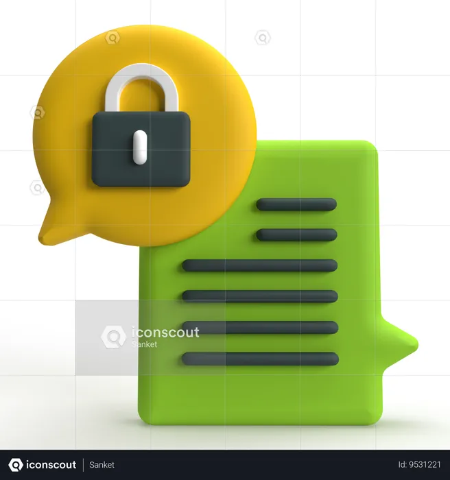 Chat Security  3D Icon