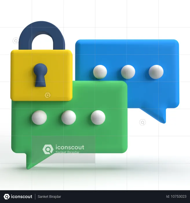 Chat Security  3D Icon