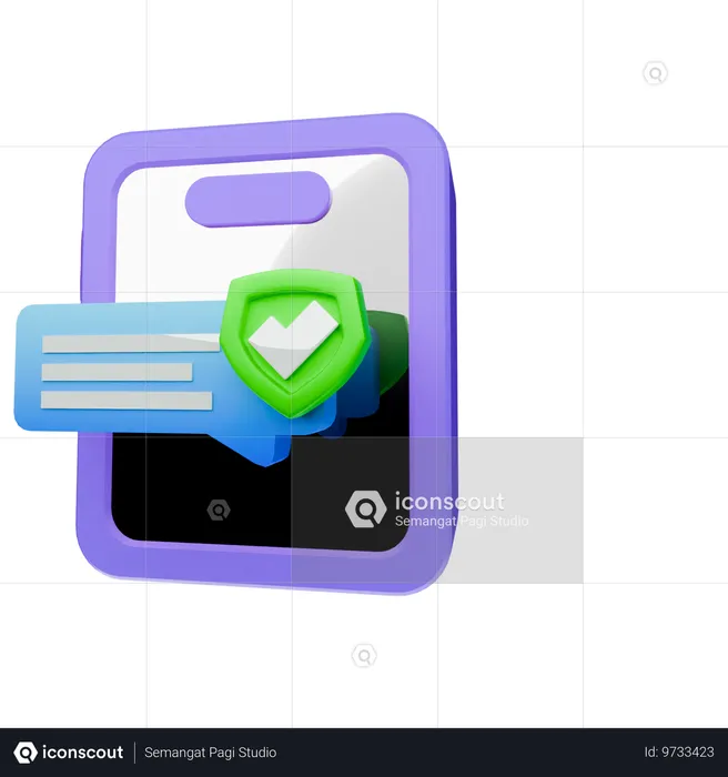 Chat seguro  3D Icon