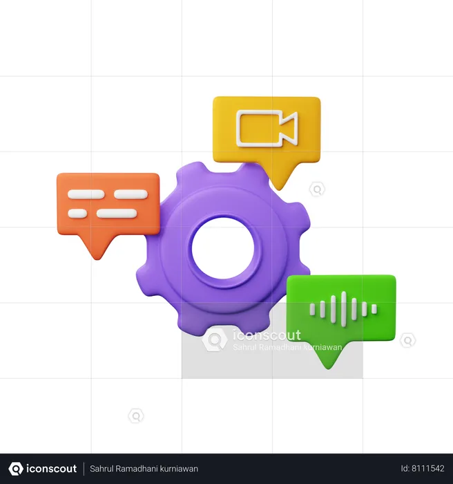 Chat setting  3D Icon