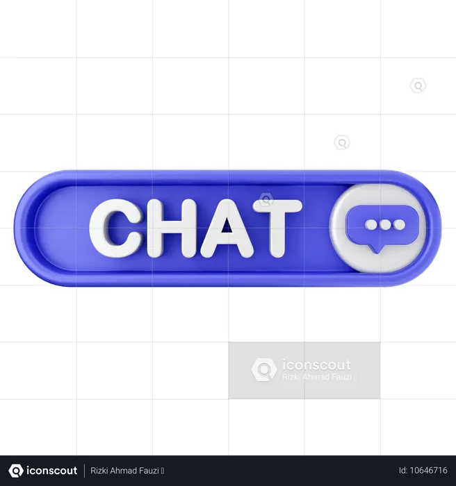 Chat Text Button  3D Icon