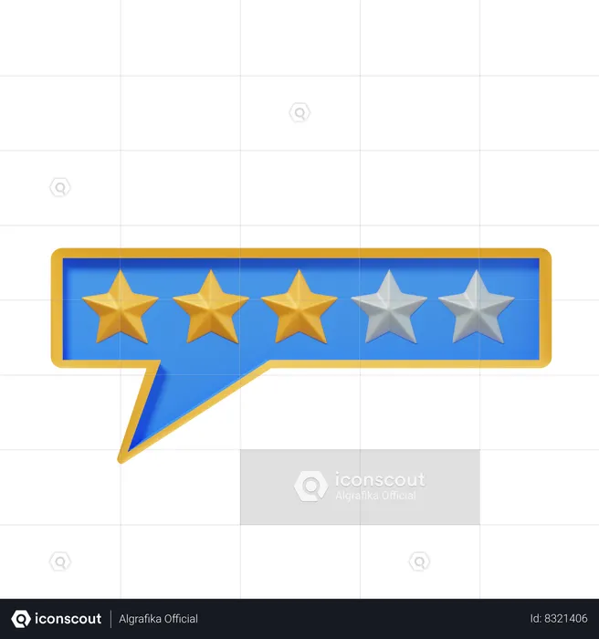 Chat Three Star  3D Icon