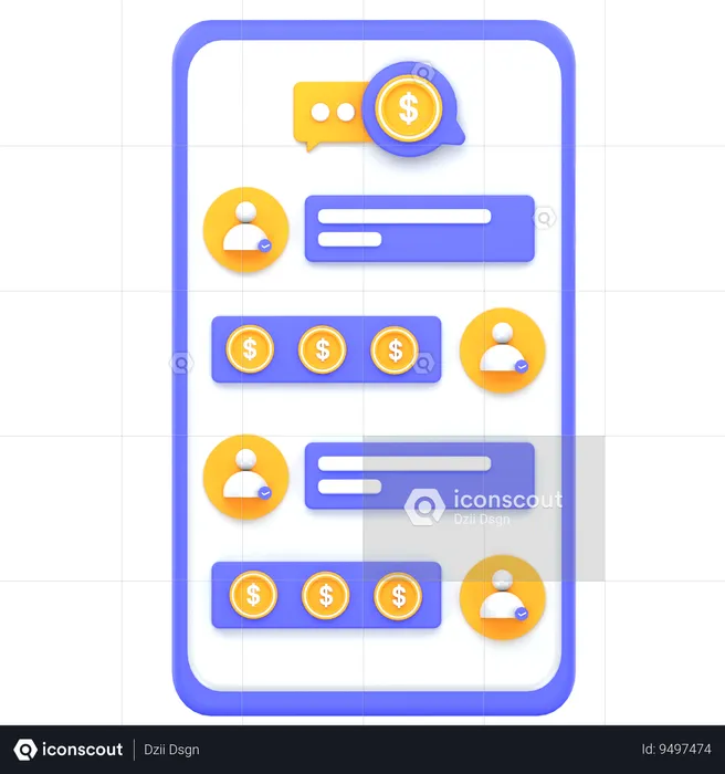 Chat Transaction  3D Icon